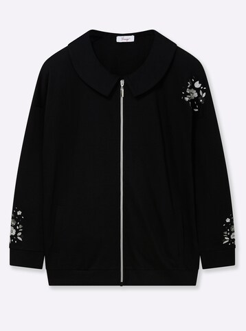 SHEEGO Sweatjacke in Schwarz