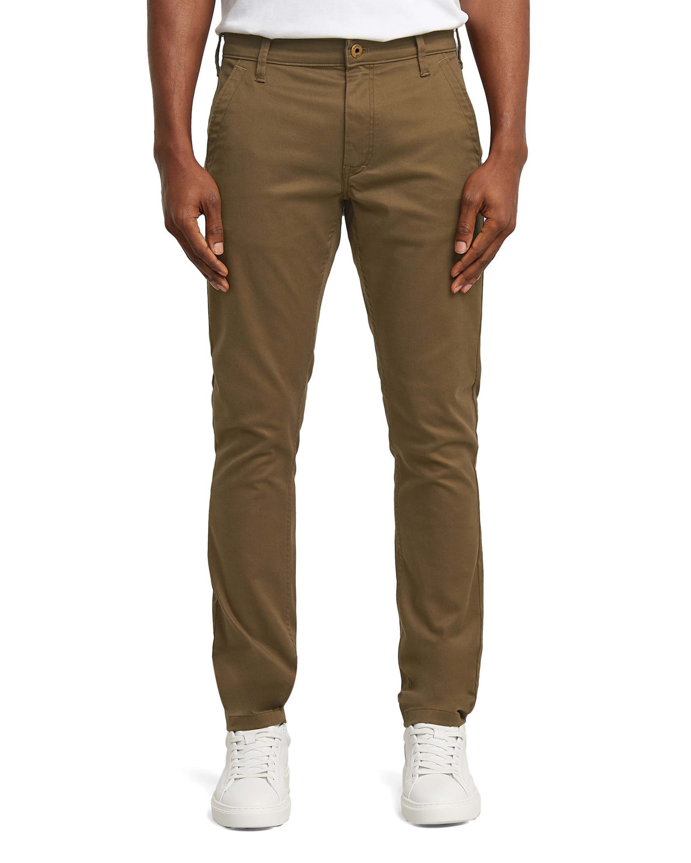 G-STAR Skinny Chino Pants in Brown: front
