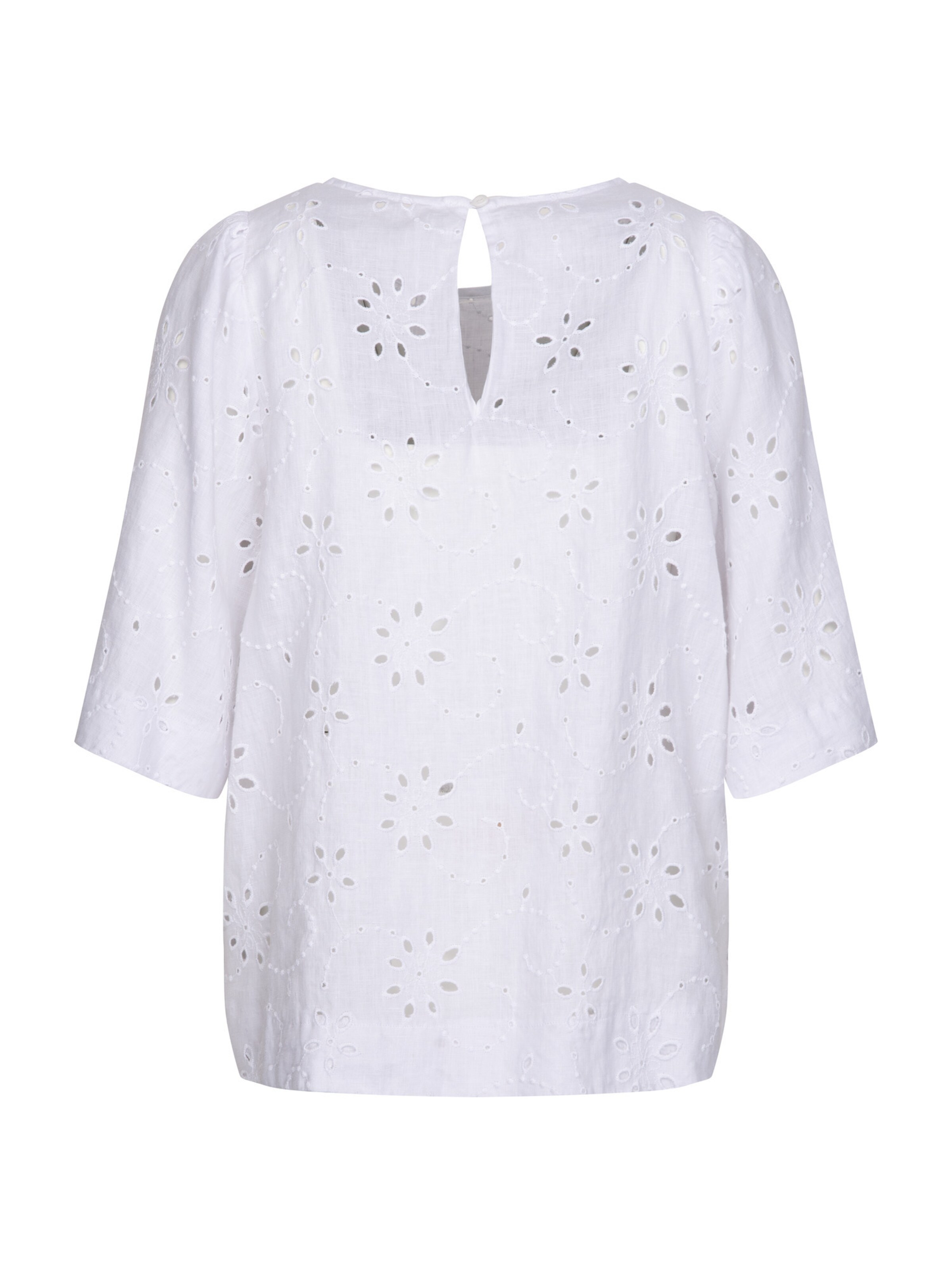 Chemisier 'Schwarze Rose' SEIDENSTICKER en blanc