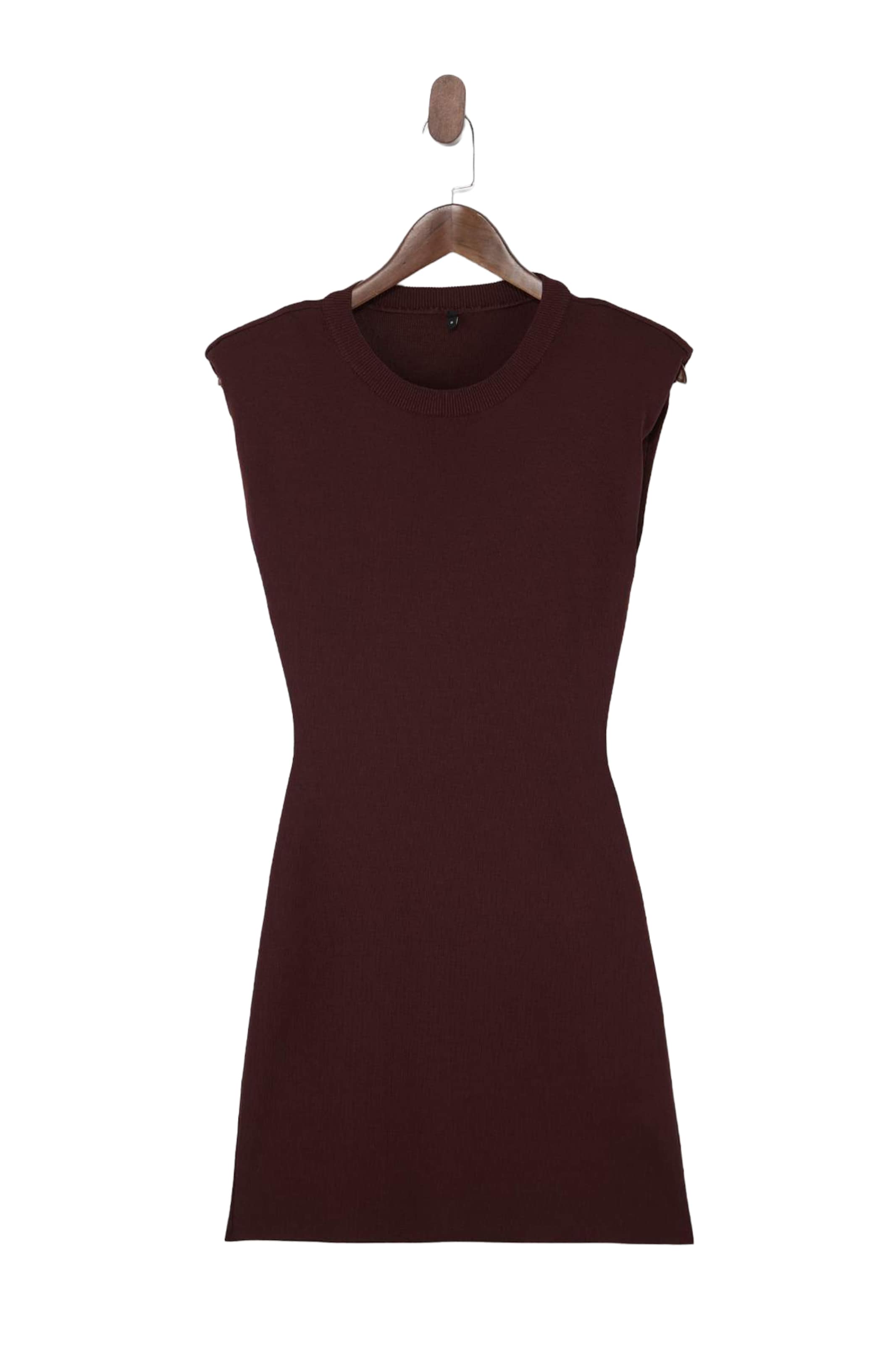 Robes en maille Trendyol en marron : devant