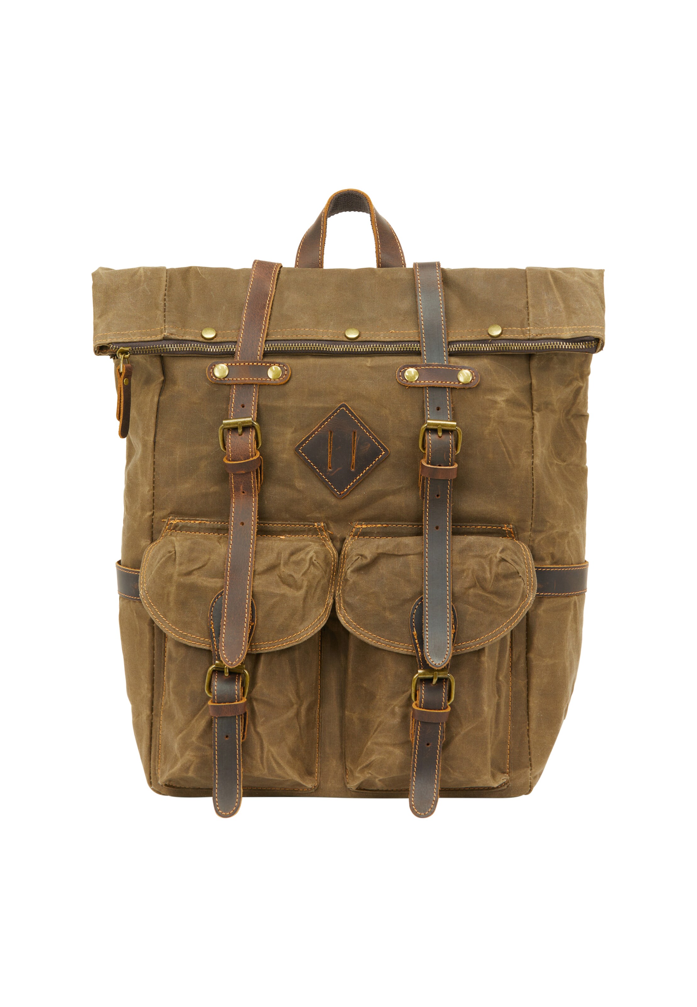 DreiMaster Vintage Rugzak in Groen: voorkant