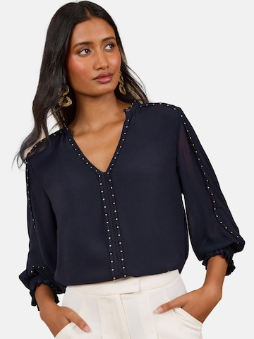 love & roses Bluse in Blau: Vorderseite