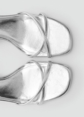 MANGO Sandals 'Gaby' in Silver