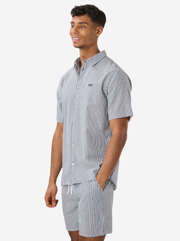 Coupe regular Chemise 'Seersucker' Seaside en bleu