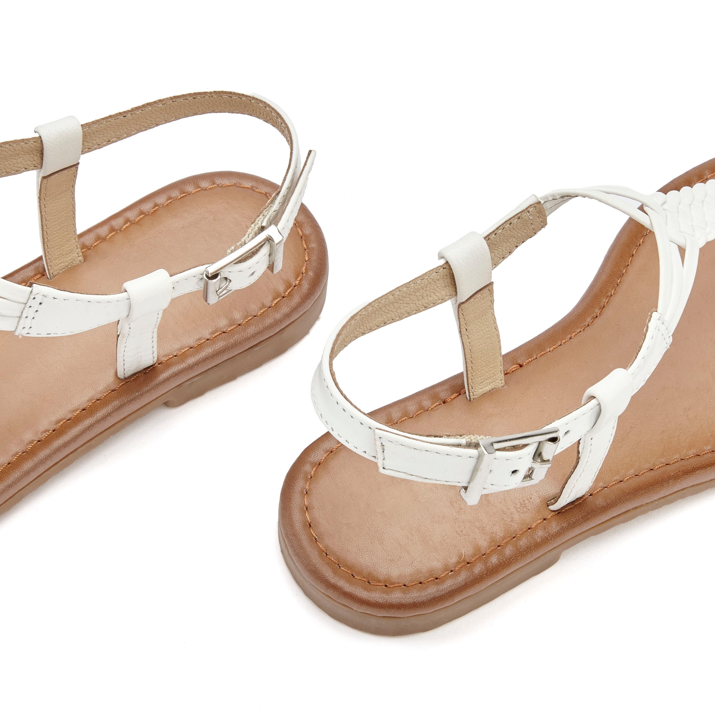 VIVANCE T-Bar Sandals in White