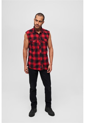 Brandit Regular fit Button Up Shirt in Red