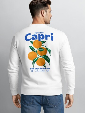 Neverless Sweatshirt 'Capri Orange' in Weiß