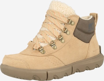 SOREL Lace-Up Ankle Boots 'EXPLORER NEXT' in Beige: front