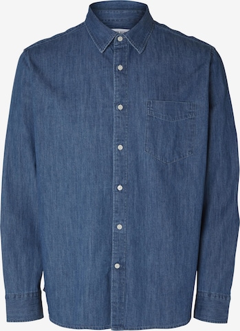 SELECTED HOMME Button Up Shirt in Blue: front