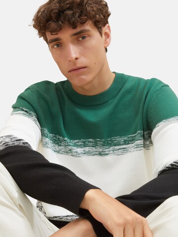 TOM TAILOR DENIM Sweater in Green