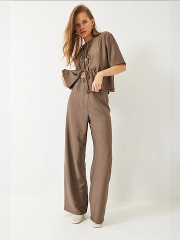 Bianco Lucci - Calças de fato em castanho