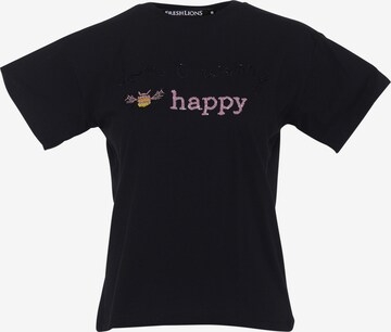 FRESHLIONS Shirt ' Happy ' in Zwart: voorkant