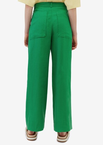 Marc O'Polo Wide leg Pleat-Front Pants in Green