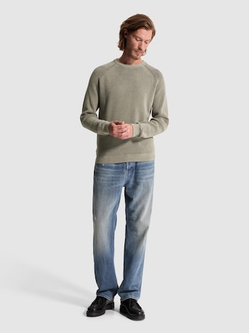 CAST IRON Neulepaita 'Pullover with two-tone rib texture and raglan sleeves' värissä beige