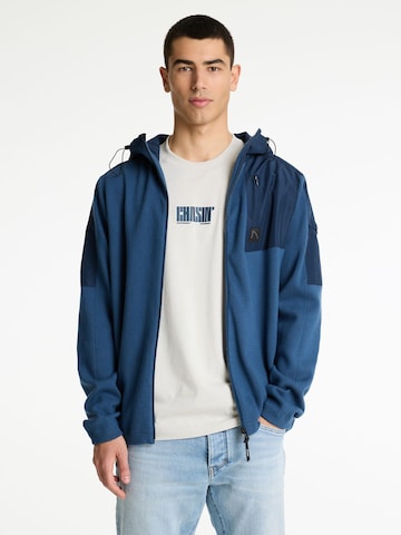 CHASIN' Gebreid vest 'Kobe Zip' in Blauw