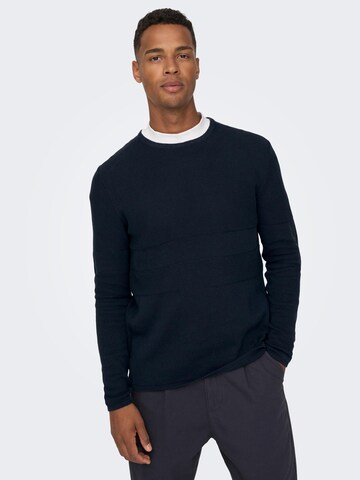 Only & Sons Pullover 'Niko' in Blau