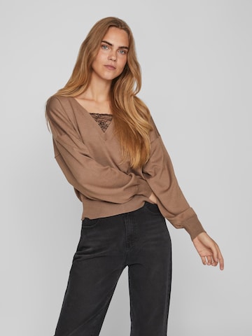 VILA Sweater 'Tracy' in Brown: front