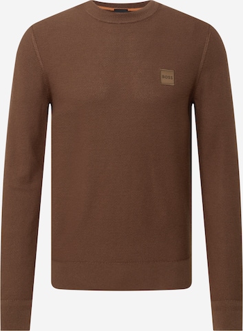 BOSS Sweater 'Katoural' in Brown: front