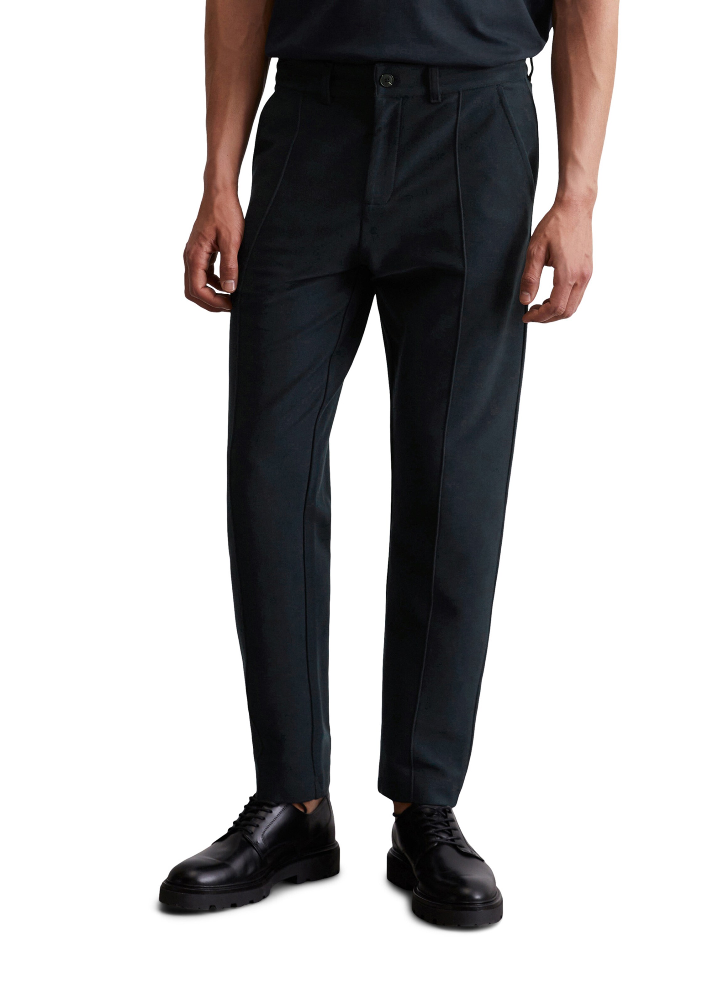 Marc O'Polo Regular Trousers with creases in Blue: front