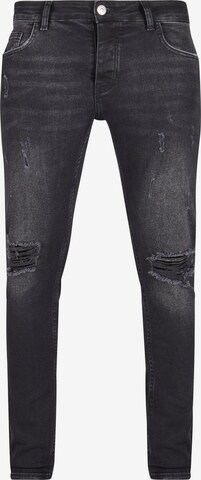 2Y Premium Tapered Jeans in Schwarz: predná strana