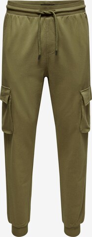 Effilé Pantalon cargo 'Kian' Only & Sons en vert : devant