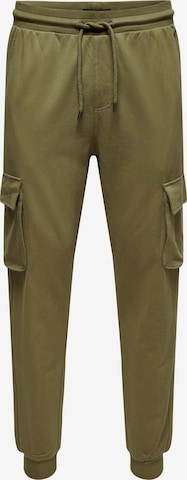 Only & Sons Tapered Cargo Pants 'Kian' in Green: front