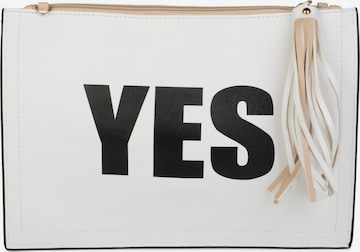 styleBREAKER Clutch 'Clutch mit YES und NO Print' in Beige: Vorderseite