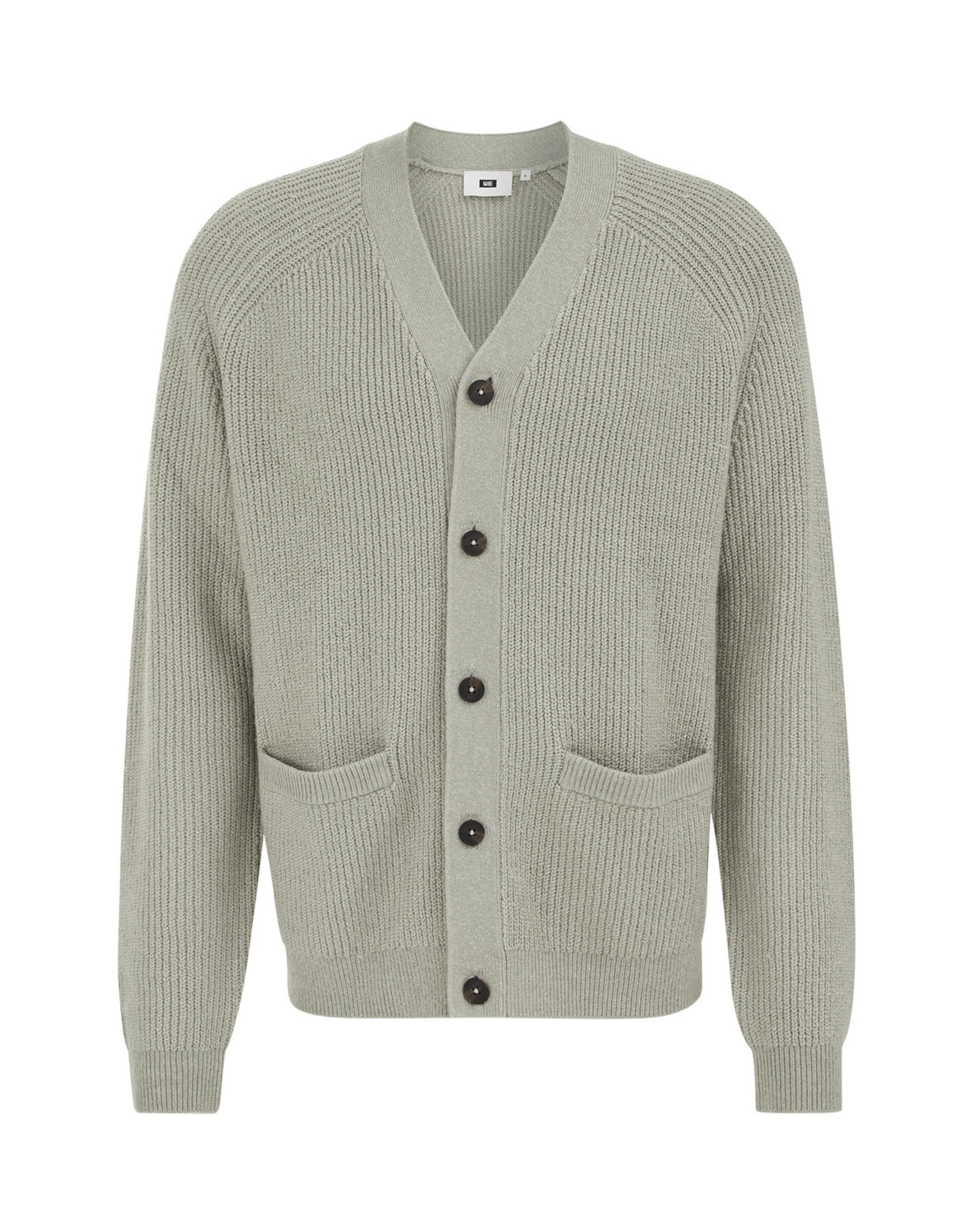 WE Fashion Вязаная кофта в Серый: спереди