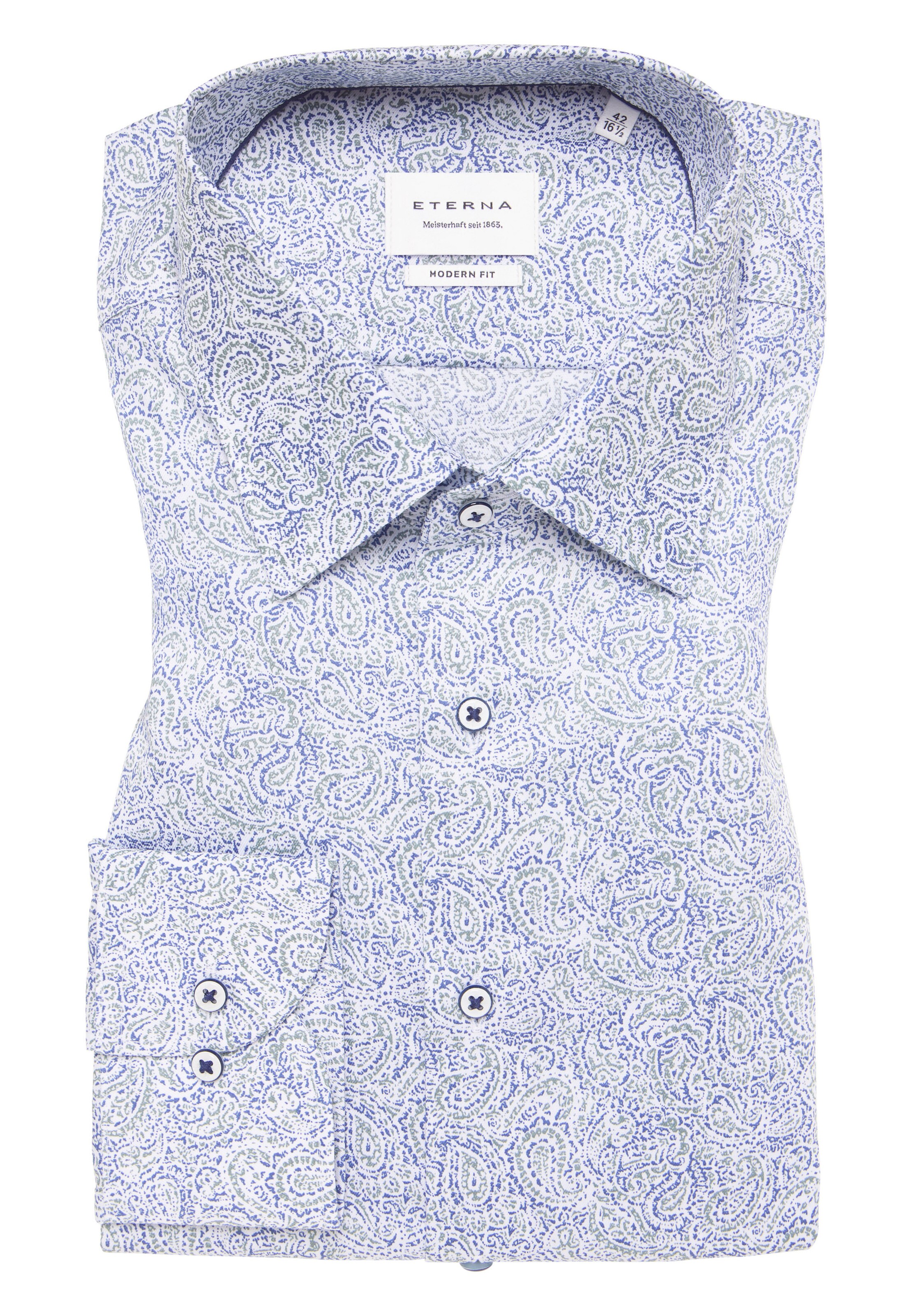 ETERNA Regular fit Button Up Shirt in Blue