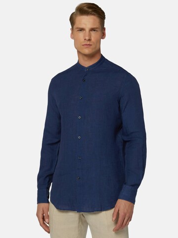 Coupe regular Chemise Boggi Milano en bleu : devant