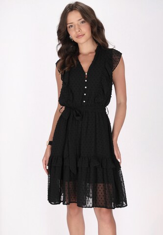 faina - Vestido camisero en negro: frente