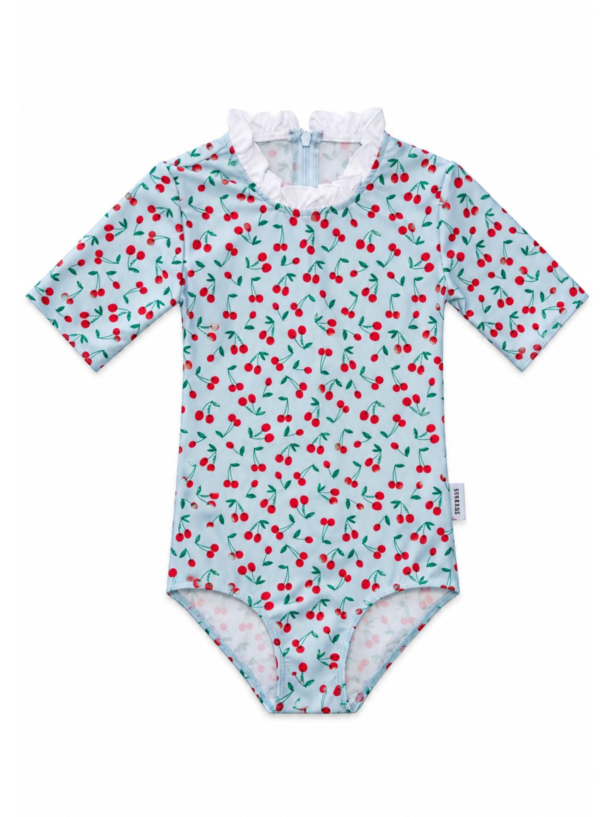 SEABASS Badeanzug 'Girls Swimsuit Ruffle'‌‌‌‌‌‌ in Blau: Vorderseite