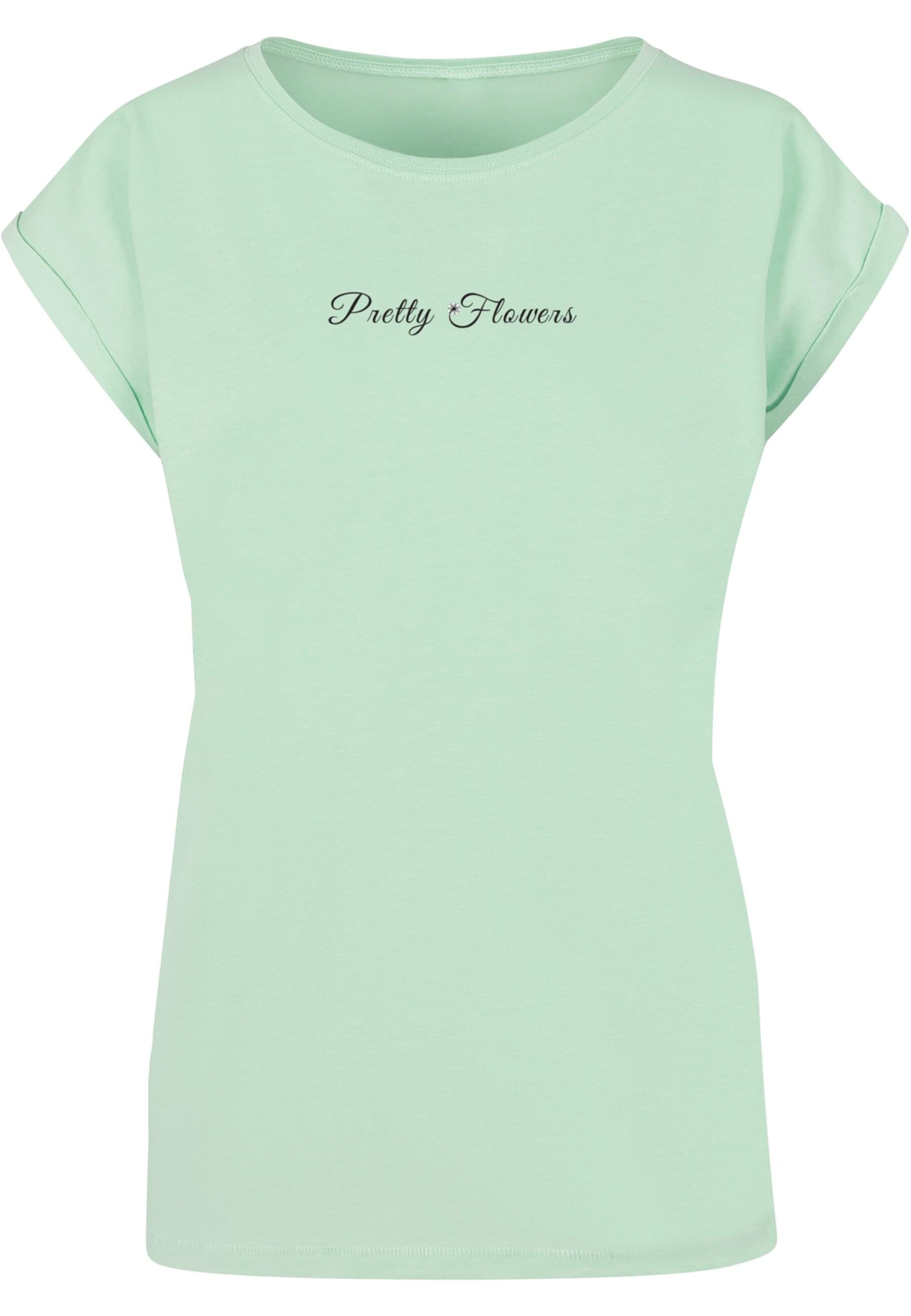 Merchcode Shirt 'Pretty Flowers' in Green: front