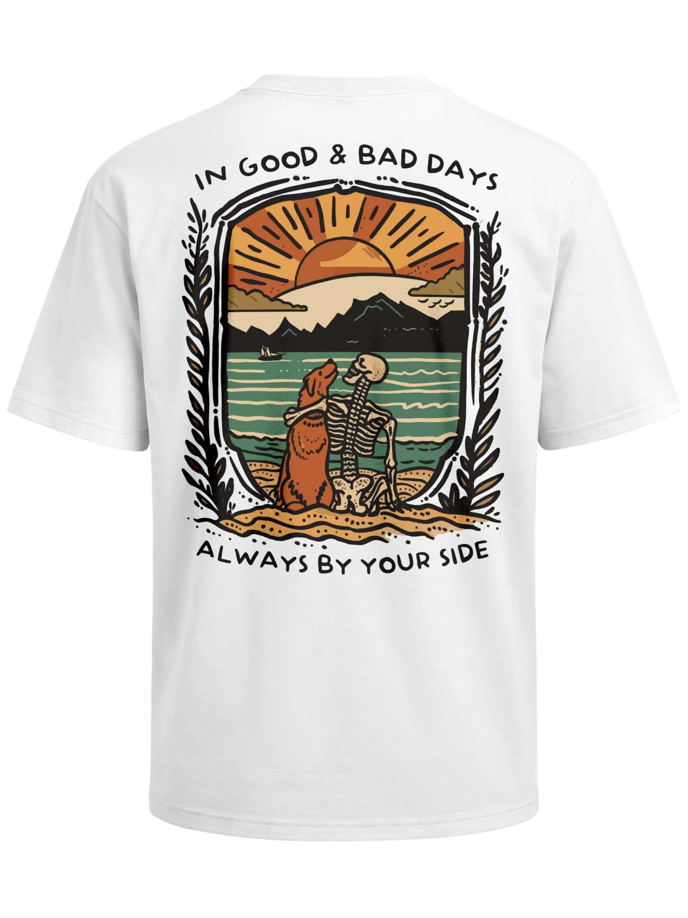 Neverless Shirt 'Alway by your side' in White: front