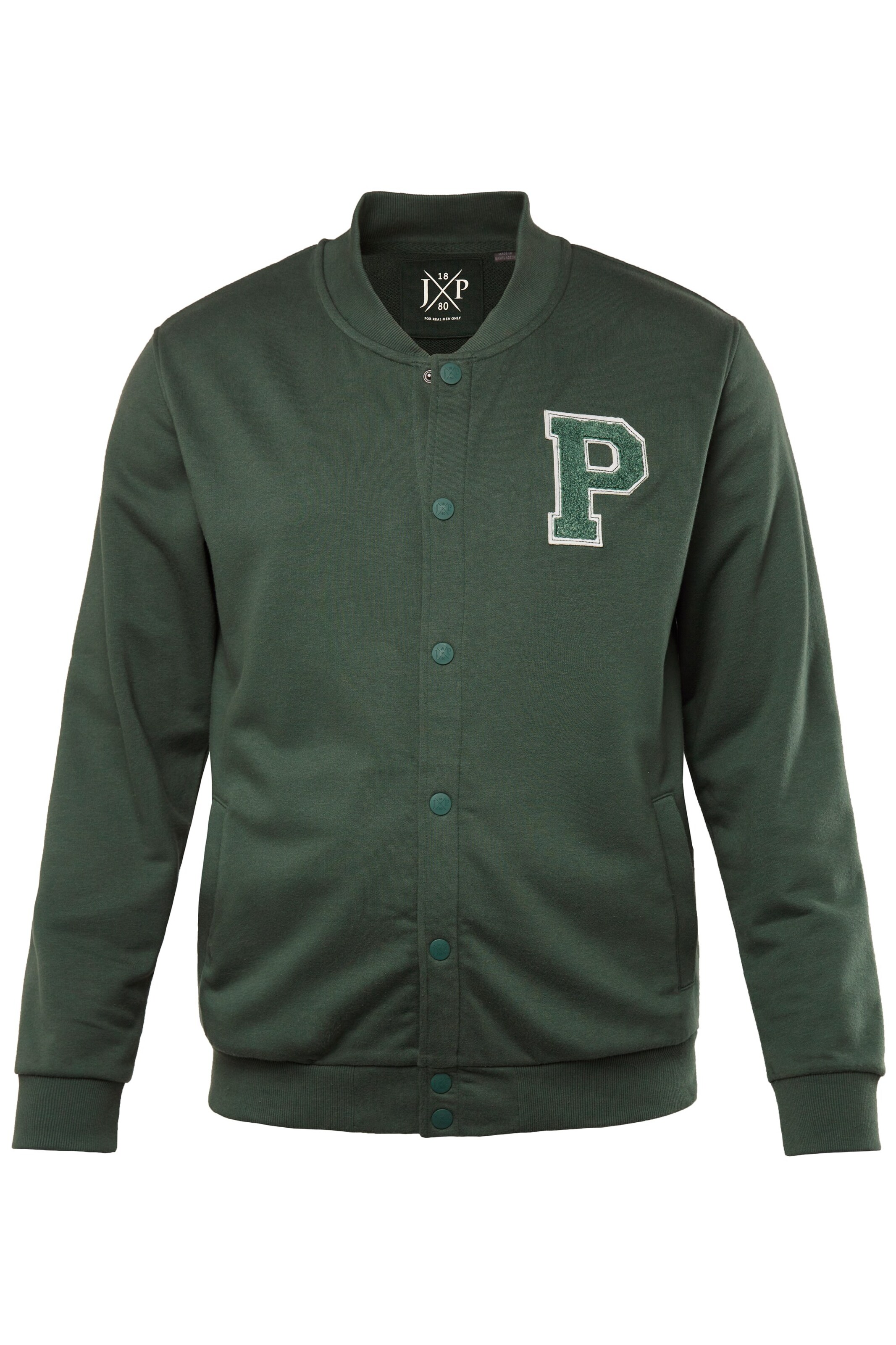 JP1880 Sweatvest in Groen: voorkant
