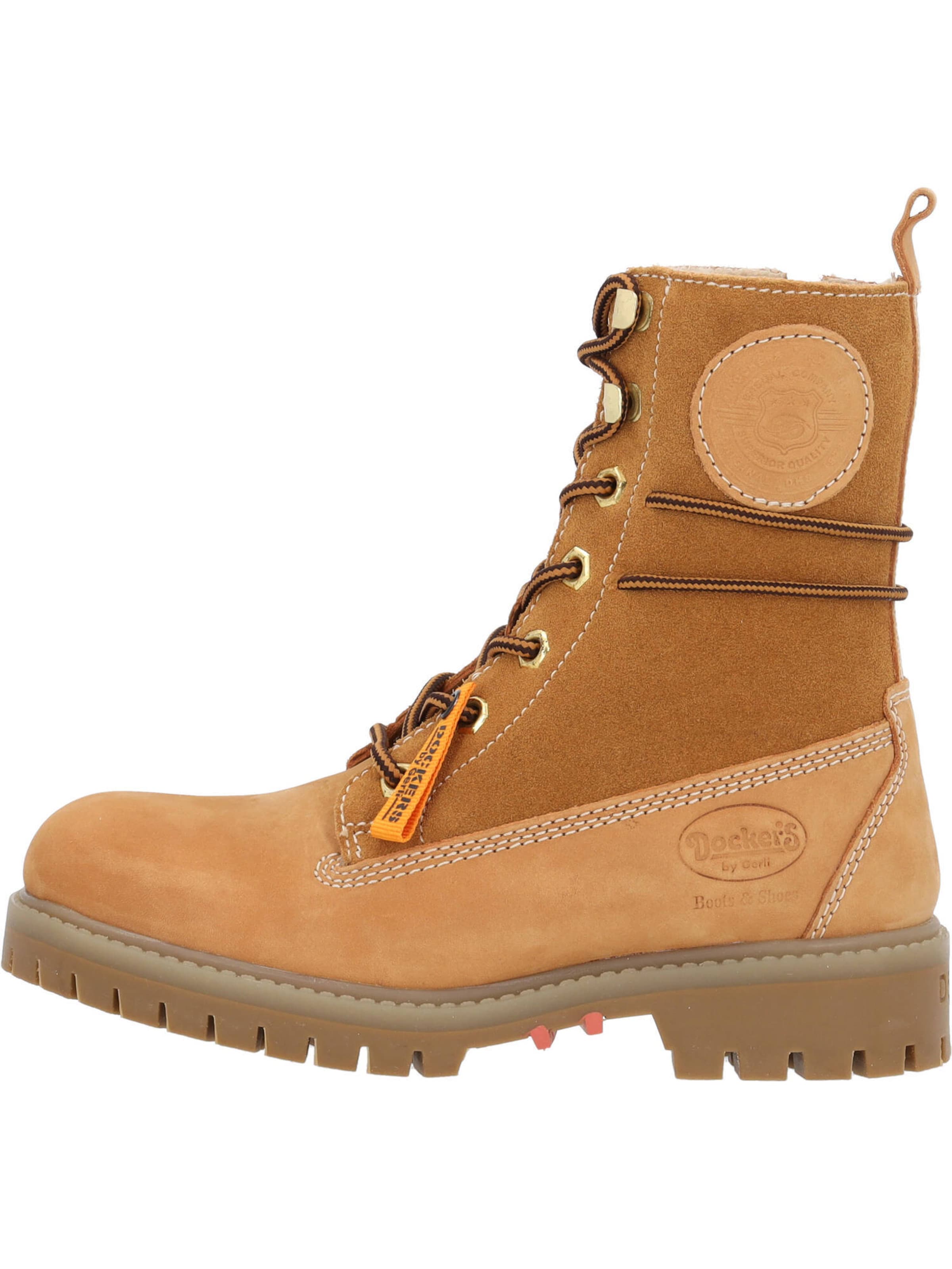 Dockers by Gerli Šněrovací kozačky – hnědá