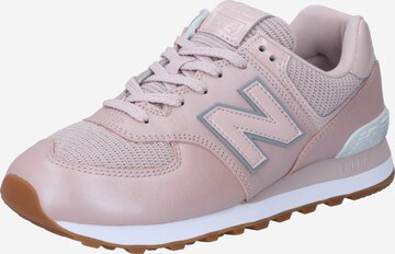 Baskets basses '574' new balance en rose : devant