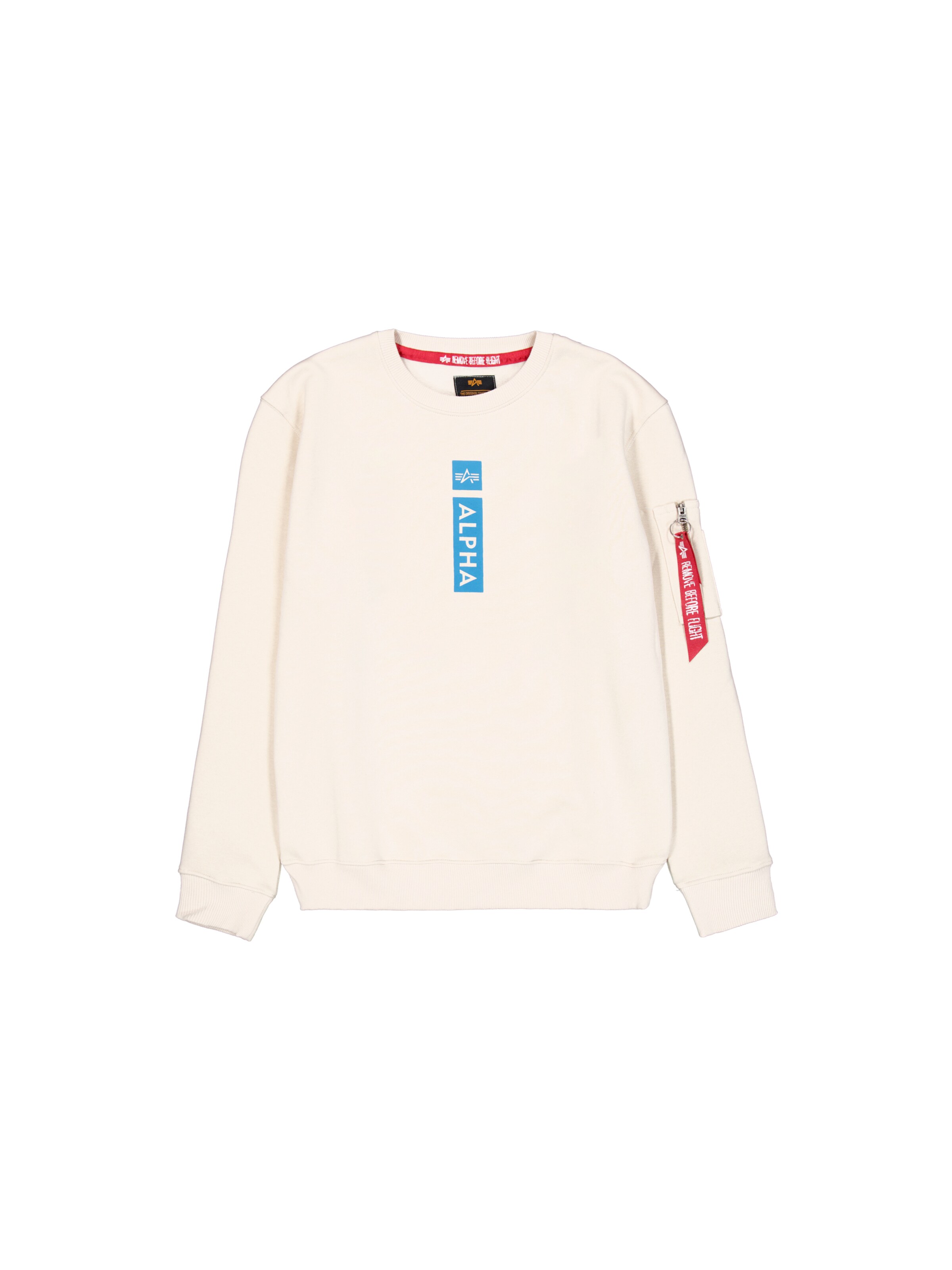 ALPHA INDUSTRIES Sweatshirt in Beige: voorkant