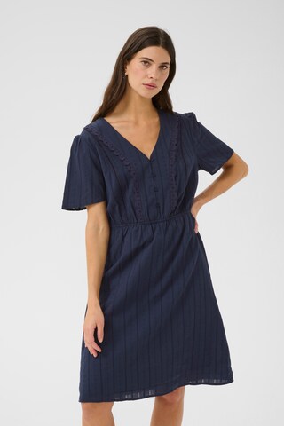 Cream Jurk 'Kallie' in Blauw: voorkant