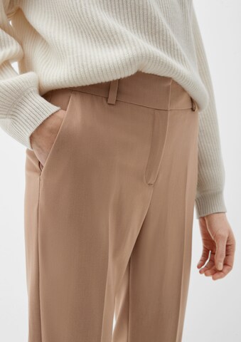 s.Oliver BLACK LABEL Tapered Chino trousers 'Sue' in Brown