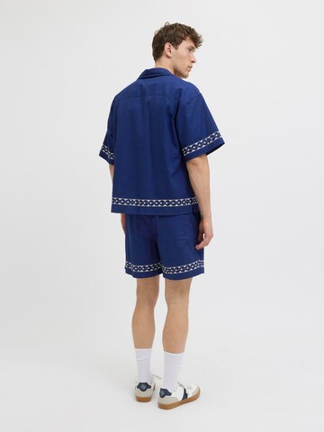 JACK & JONES Comfort fit Button Up Shirt in Blue