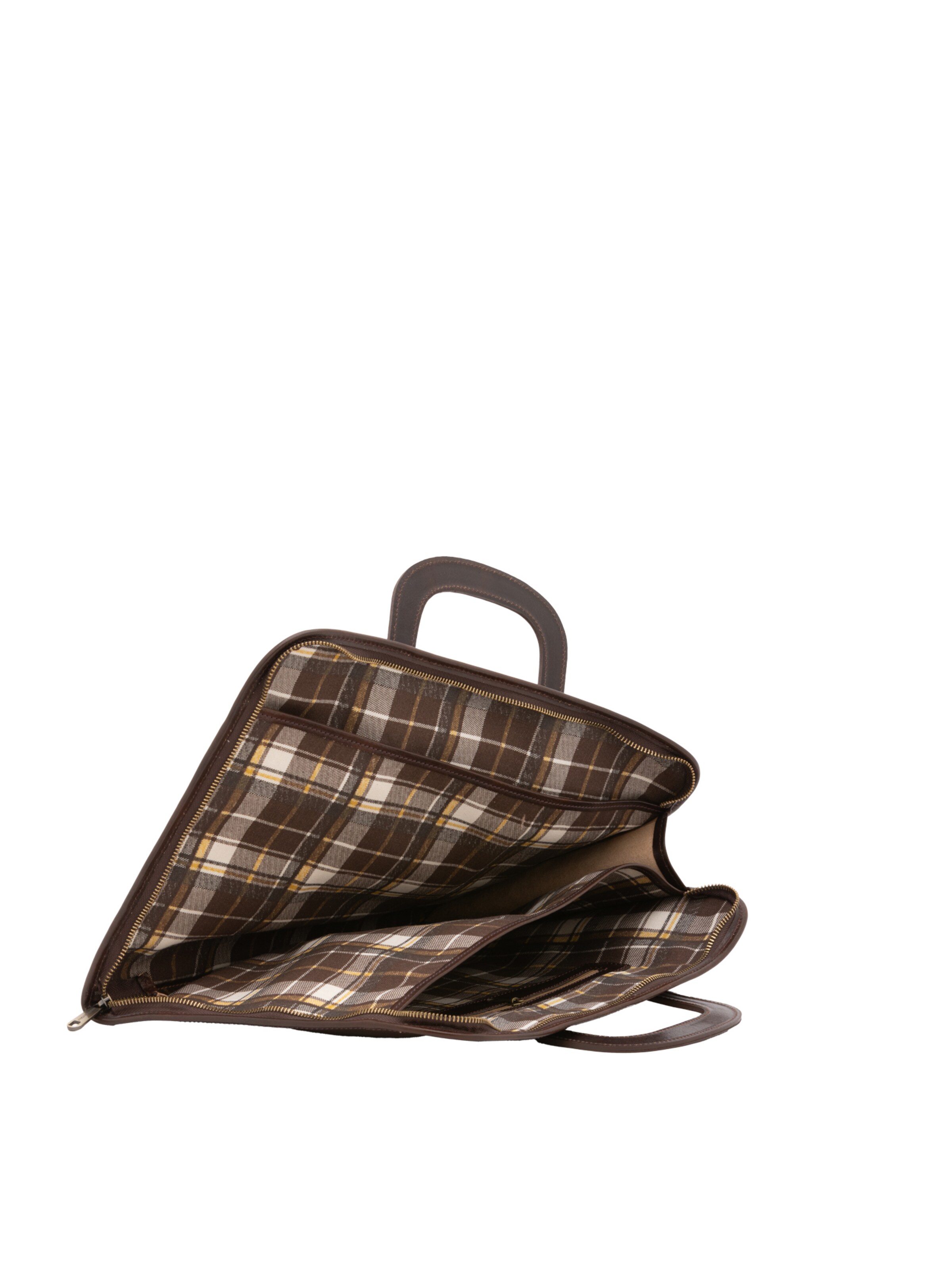 Valigetta ventiquattrore 'Borsa da lavoro uomo vera pelle con zip - Made in Italy' di I Fratelli in marrone