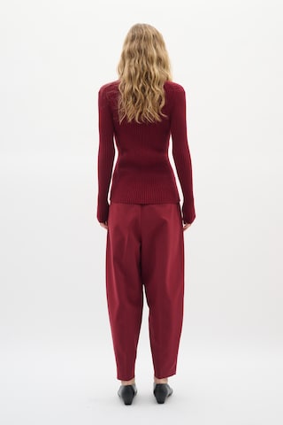 InWear Loosefit Bukser med fals 'Barrel' i rød