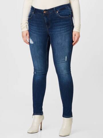 ONLY Carmakoma Slimfit Jeans 'KARLA' in Blauw: voorkant