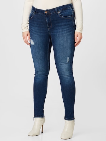 Coupe slim Jean 'KARLA' ONLY Carmakoma en bleu : devant