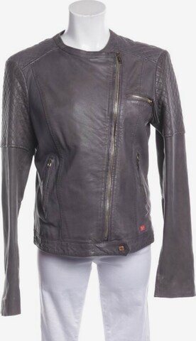 7 for all mankind Lederjacke / Ledermantel L in Grau: predná strana