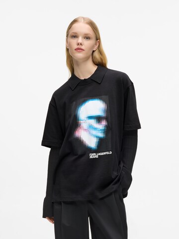 KARL LAGERFELD JEANS - Camiseta 'DIGITIZED' en negro: frente