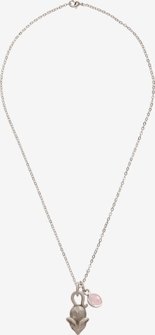 Gemshine Necklace '3-D Maus - Rosenquarz' in Silver: front