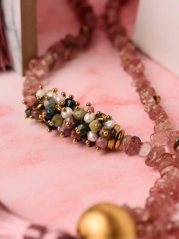 THE GEM STORIES JEWELRY Halsband 'Rose Tourmaline Serenity Necklace' i rosa
