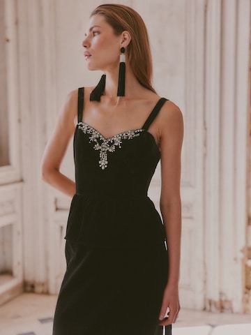 love & roses Top - fekete: elől